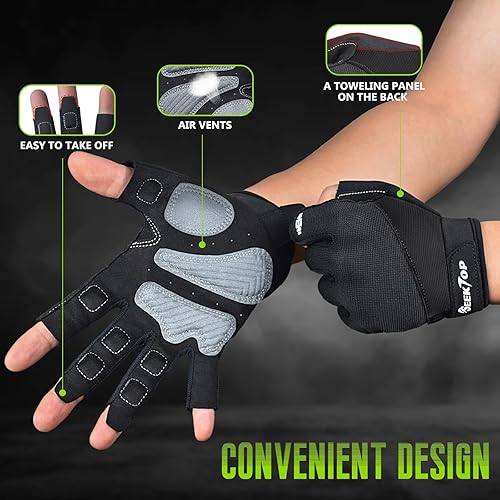Miniatura 2 de Seektop Guantes de entrenamiento para hombres y mujeres, guantes de levantamiento de pesas con protección completa, excelente agarre, gimnasio,