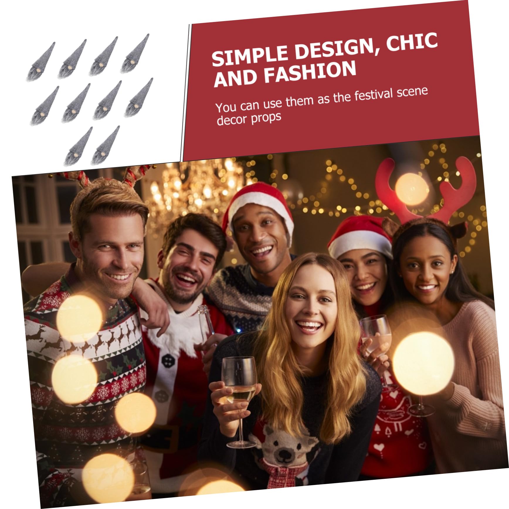 10pcs Cache-Bouteilles en Tissu Non Tissé Décorations de Noël pour Bouteilles de Vin Décoration Originale et Chic