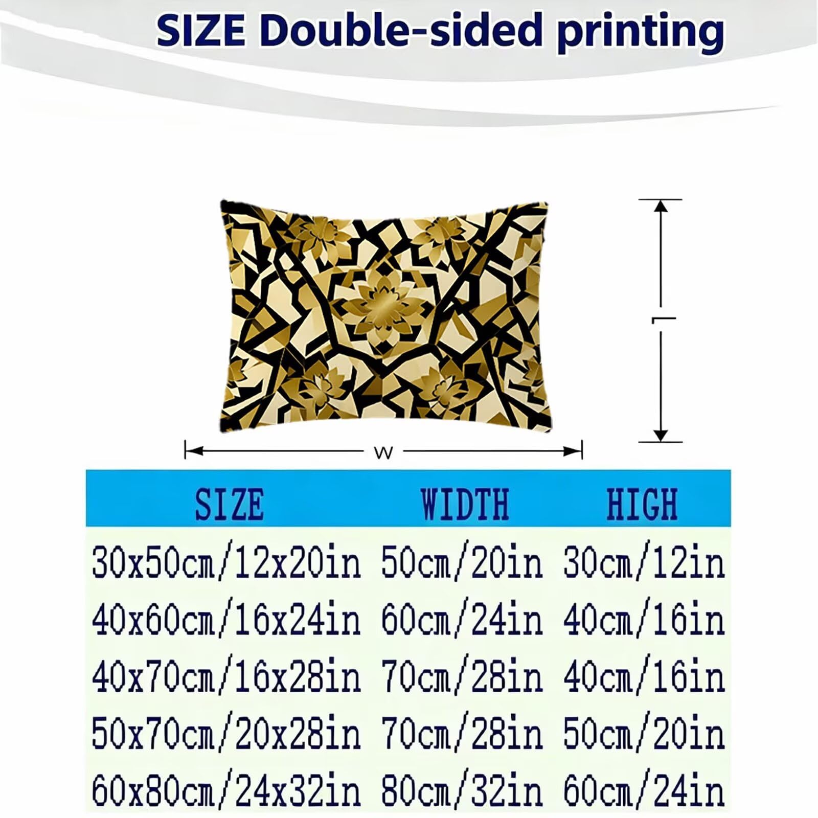 Federe Cuscini per Divano 60x80cm Federe Cuscino Letto Nero E Oro THDZ1138 | Federe Cuscini Astratto Stampa Fronte-Retro Cerniera Invisibile per Divano Letto Moderno Decorazioni Casa Regalo Donna