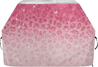 Glitter Pink Leopard Grill Cover for Outdoor BBQ Heavy Duty Waterproof Universal