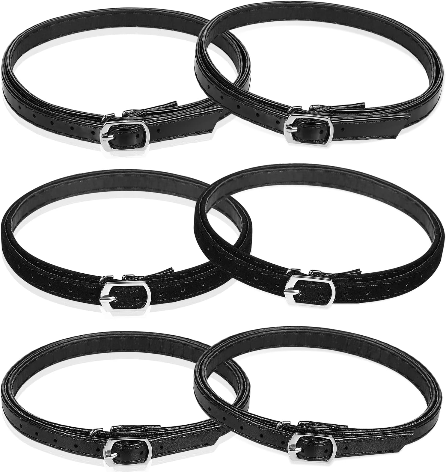 Hanaive3 Pairs Heel Straps for High Heels Replacement Ankle Straps for Heels Black Detachable Anti Loose Shoelace with Buckle Shoelace Belt for Women Lady (Black, Suede Black, Matt Black)