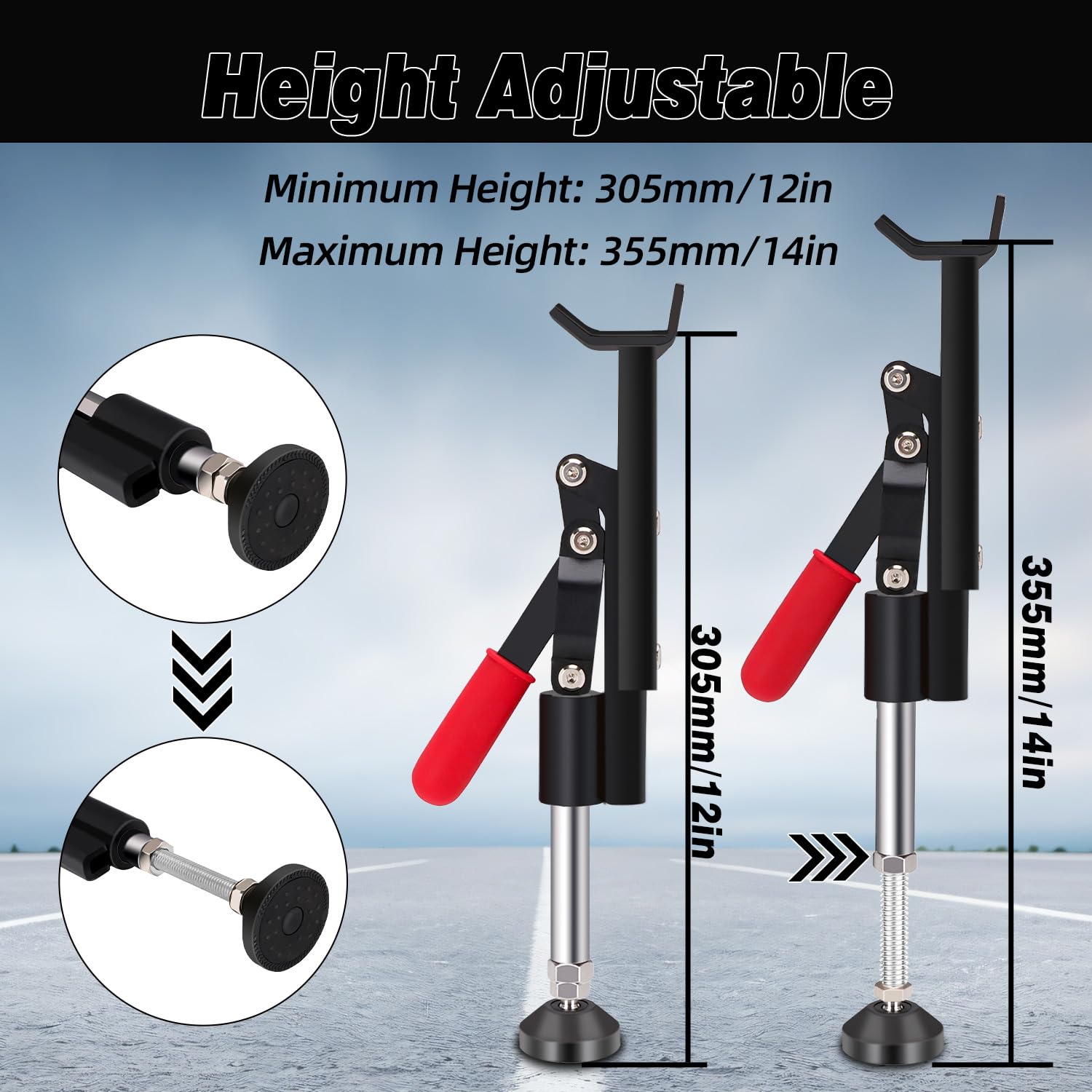 Support Moto,Universel pour Motocross Enduro Supermoto SurRon Talaria Sting | Support Roue Moto,Retrofit Portable Pliable Avant Arrière Support,Support Rouleau Nettoyage Chaine Moto Bequille