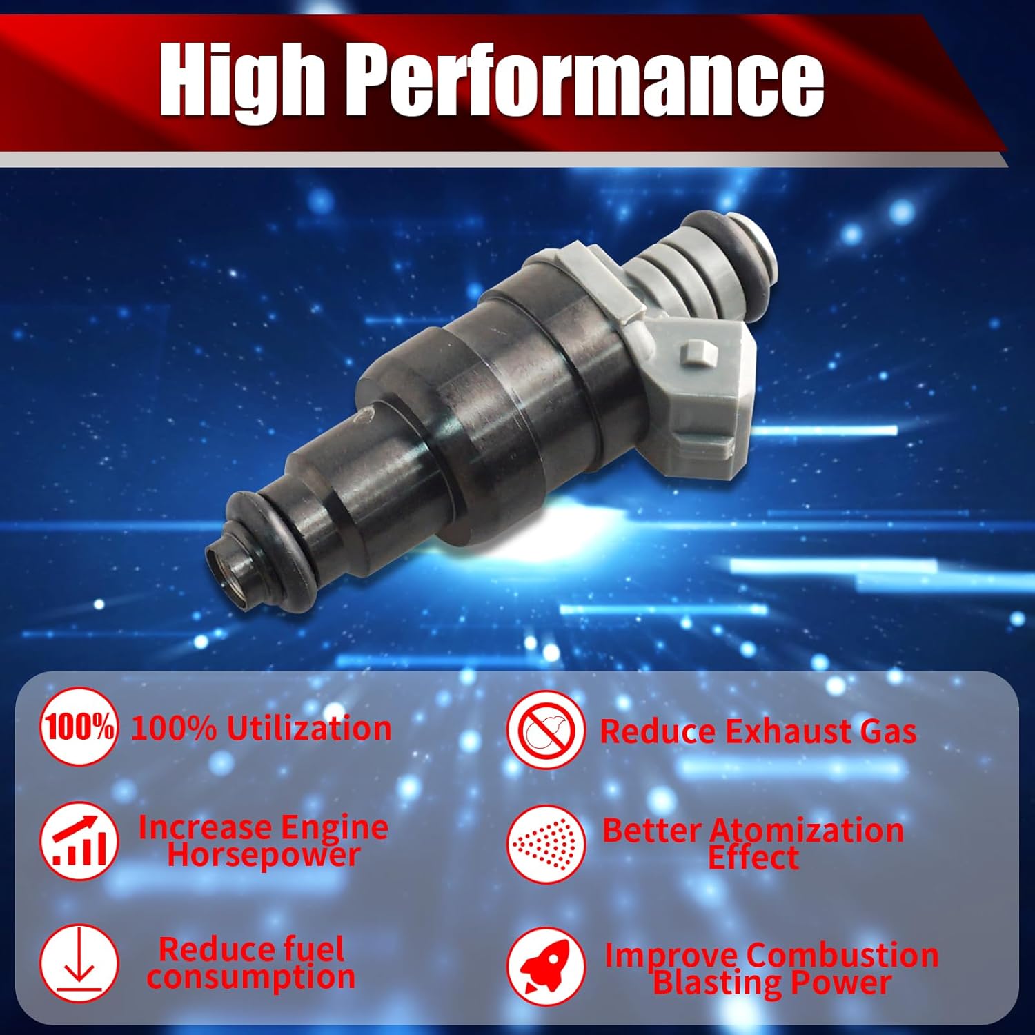 Set of 4 Fuel Injectors 53030778AB FJ682 Replacement Compatible with Dodge Dakota 1996-2002 Jeep Cherokee 1996-2000 TJ Wrangler 1997-2002 2.5L L4 - Replaces RL030778AB 812-11128