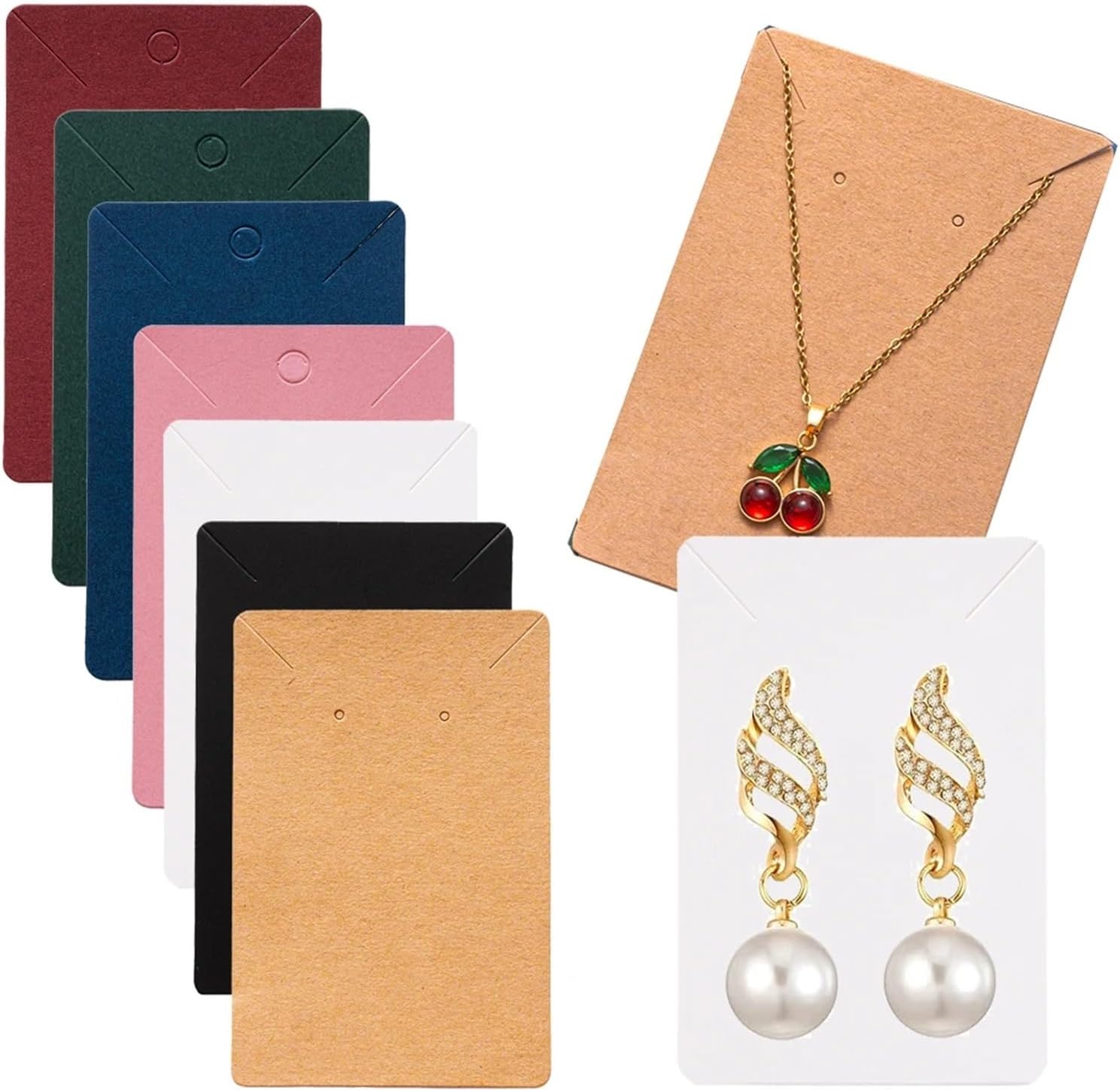 Earring Cards for Selling Jewelry 300pcs 6x9cm Earring Holder Cards Necklace Display for Selling DIY Ear Studs, Earrings Jewelry Packaging Bulk(White)