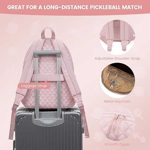 Miniatura 7 de Sucipi Bolsas de tenis para mujer, mochila acolchada para raqueta de tenis, palas de pickleball, bádminton