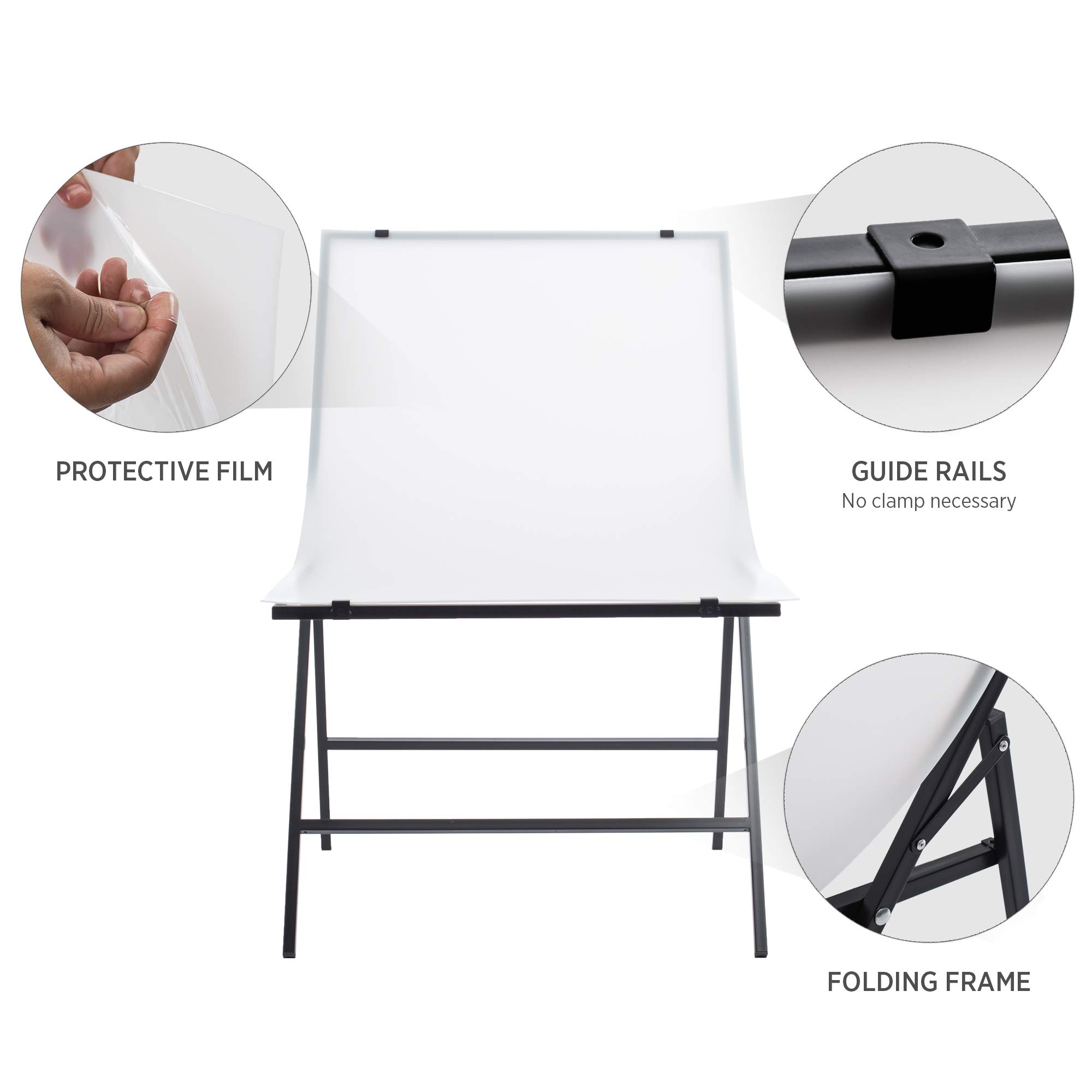 Tavolo Da Tiro Professionale Per Foto Prodotti - Sfondo Senza Cuciture 100x200 Cm - Foto 12