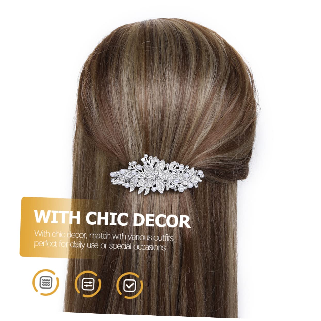 Baluue 5pièces Pince à Cheveux Et Accessoire Floral Élégant Décor De Coiffure Pour Mariage Fête Et Occasions Spéciales