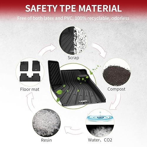 Miniatura 6 de LASFIT Alfombrillas de suelo aptas para Ford Bronco Sport 2024 2023 2022 2021, tapetes de TPE para todo tipo de clima, revestimientos de piso