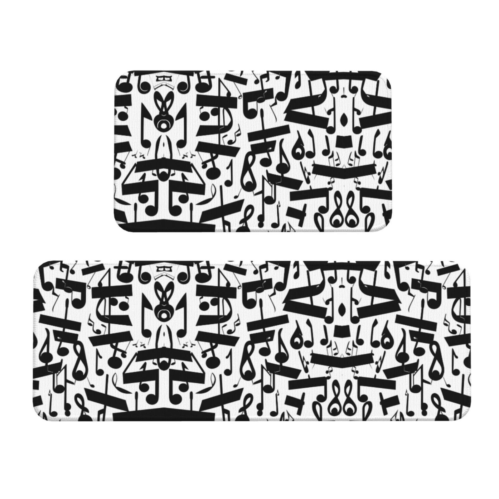 Tapis de cuisine antidérapant : lot de 2 tapis noirs confortables pour éviter les glissades