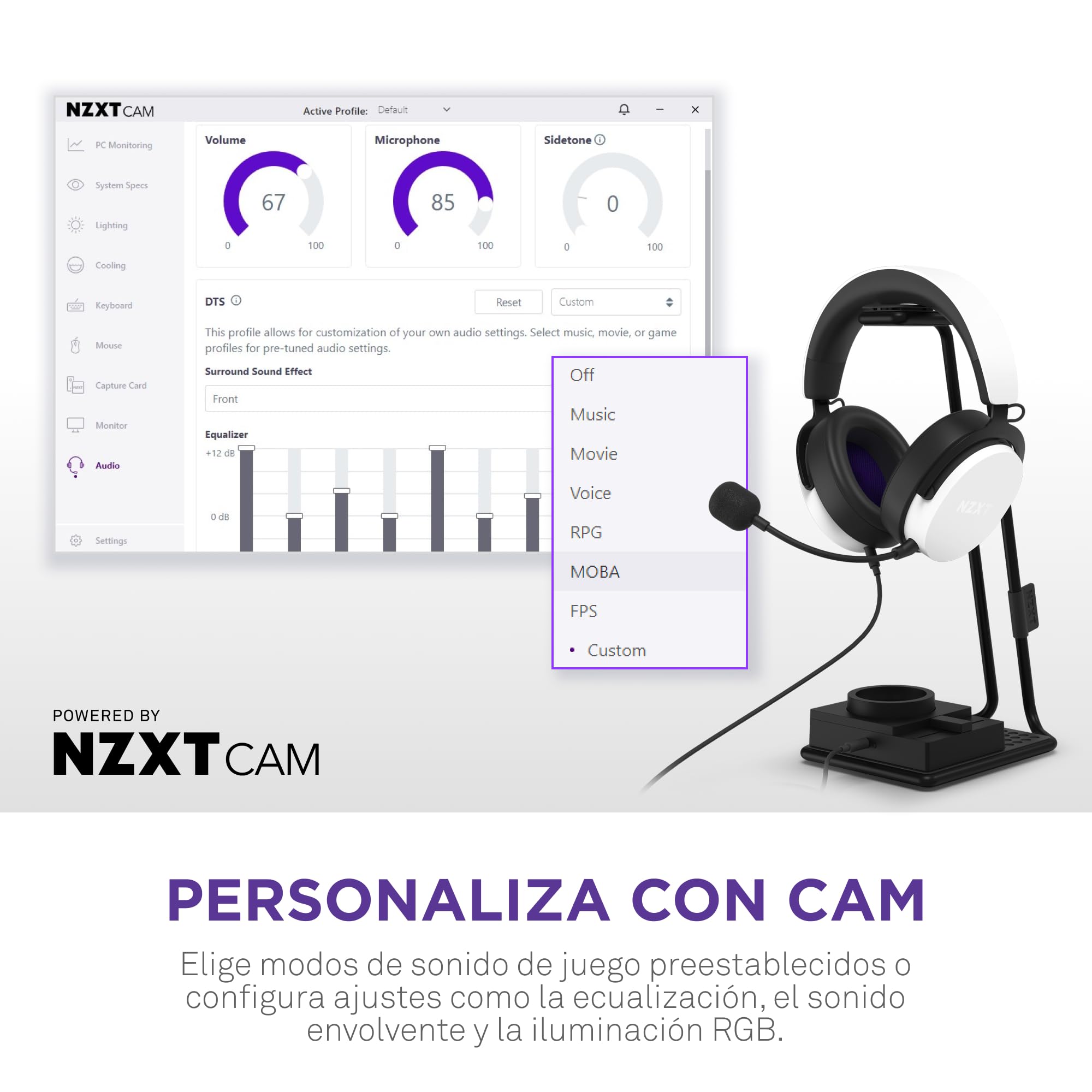 NZXT Relay SwitchMix Ap-USMSM-B1 - Soporte para Auriculares y Mezclador de Audio de PC Gaming - Cambio Audio de los Auriculares y el Altavoz - Negro