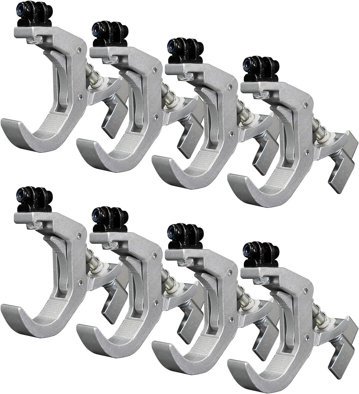 8 Pack Truss Clamp C-Clamp Stage Light Clamp Hook Aluminum Lighting Clamp for Par Light Moving Head Stage Lighting Accessories Silver