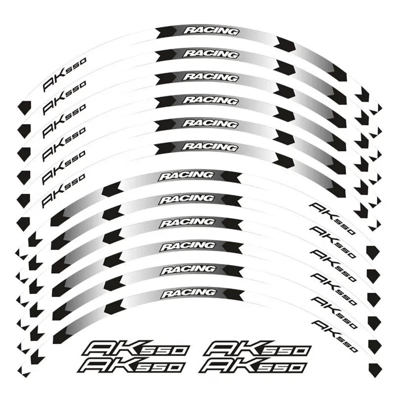 Motorcycle Accessories Wheel Stickers Reflective Rim Motorbike Waterproof Decals for KYMCO AK550 AK 550(Style 6)