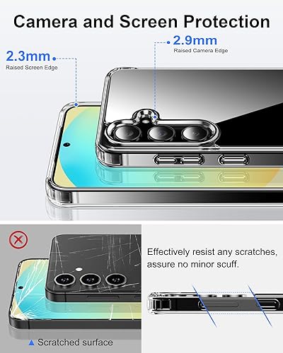 Miniatura 6 de HOOMIL Funda para Samsung Galaxy S24 FE de 6.7 pulgadas, no amarillea, protección contra caídas, carcasa trasera dura transparente antiarañazos,