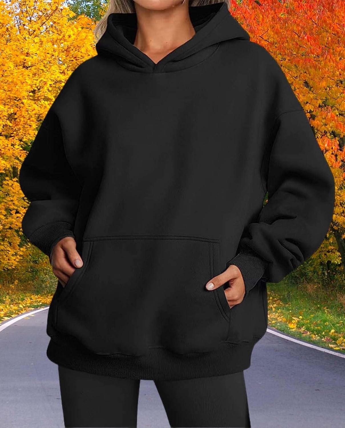 Womens Hooded Pullover Sweater Fashion Casual Loose Version With Pockets Spring And Autumn Hooded Sweater - Image 6