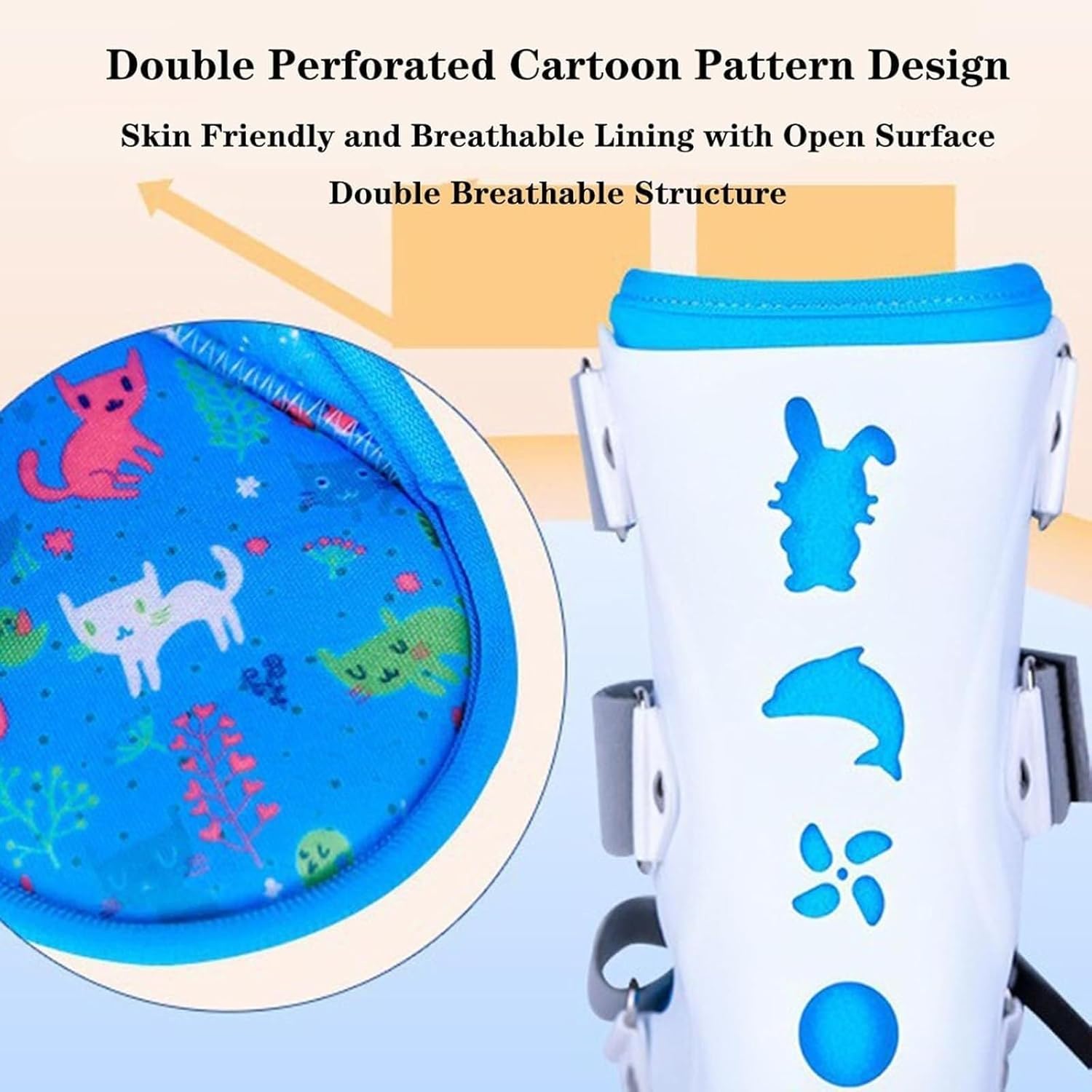 Foot Drop Orthosis Splint, Children's Ankle Brace with Front Protective Plate for Injury Sprain Fracture(Left,Large)