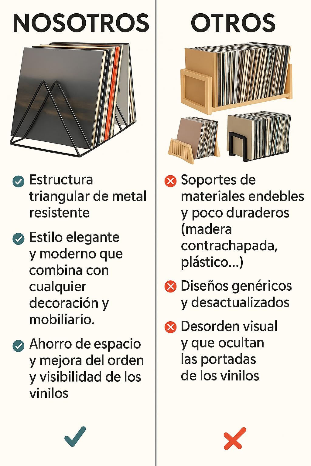 estanterias metalicas para Discos de Vinilo - Mueble Tocadiscos Moderno | Expositor con Capacidad para 75 LPs - No Requiere Montaje | Tocadiscos Vinilo