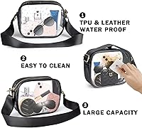 Vista 149 de KETIEE Bolso cruzado transparente, aprobado para estadios, para conciertos, eventos deportivos, festivales