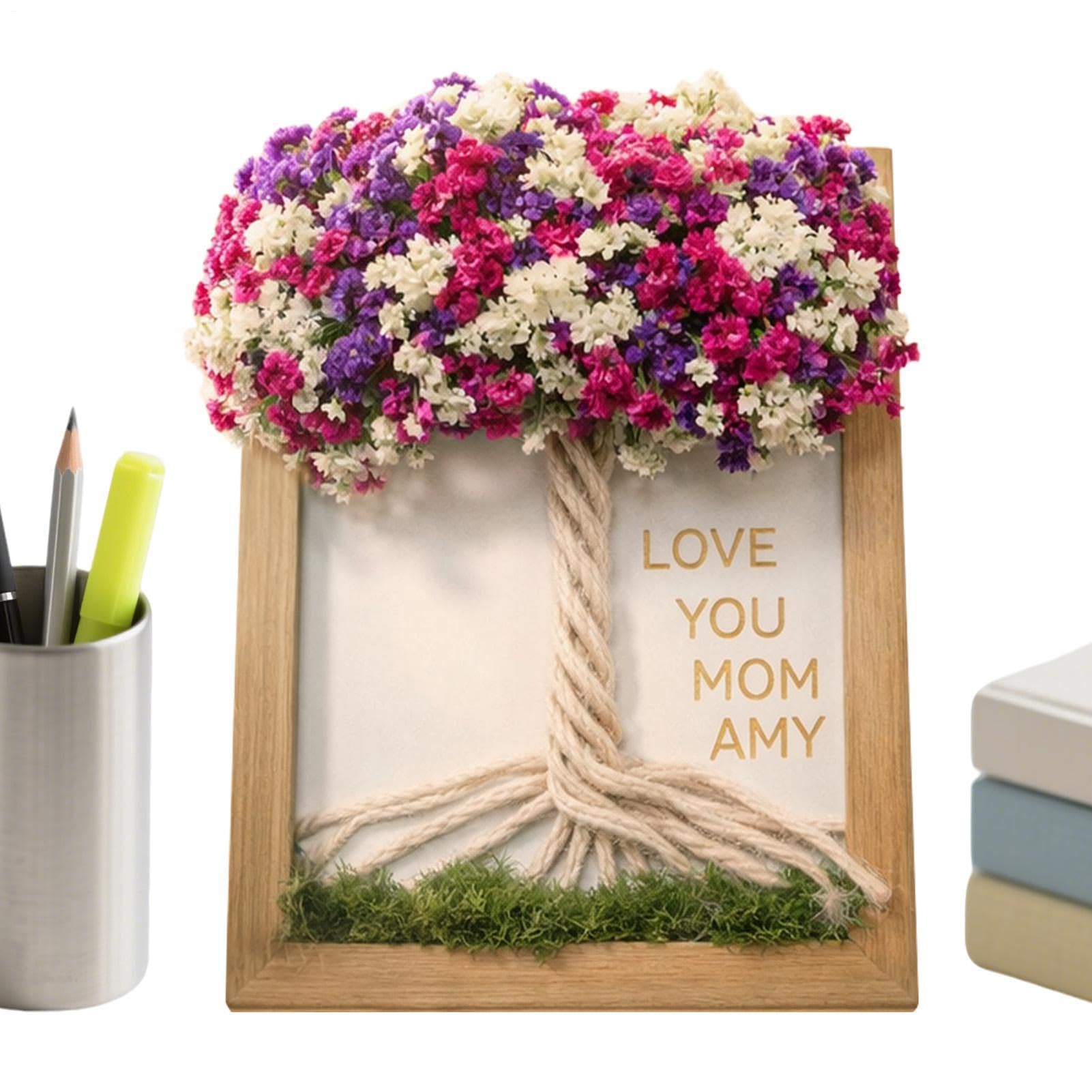 Cadre commémoratif pour maman en bois véritable : finition soignée pour chambre
