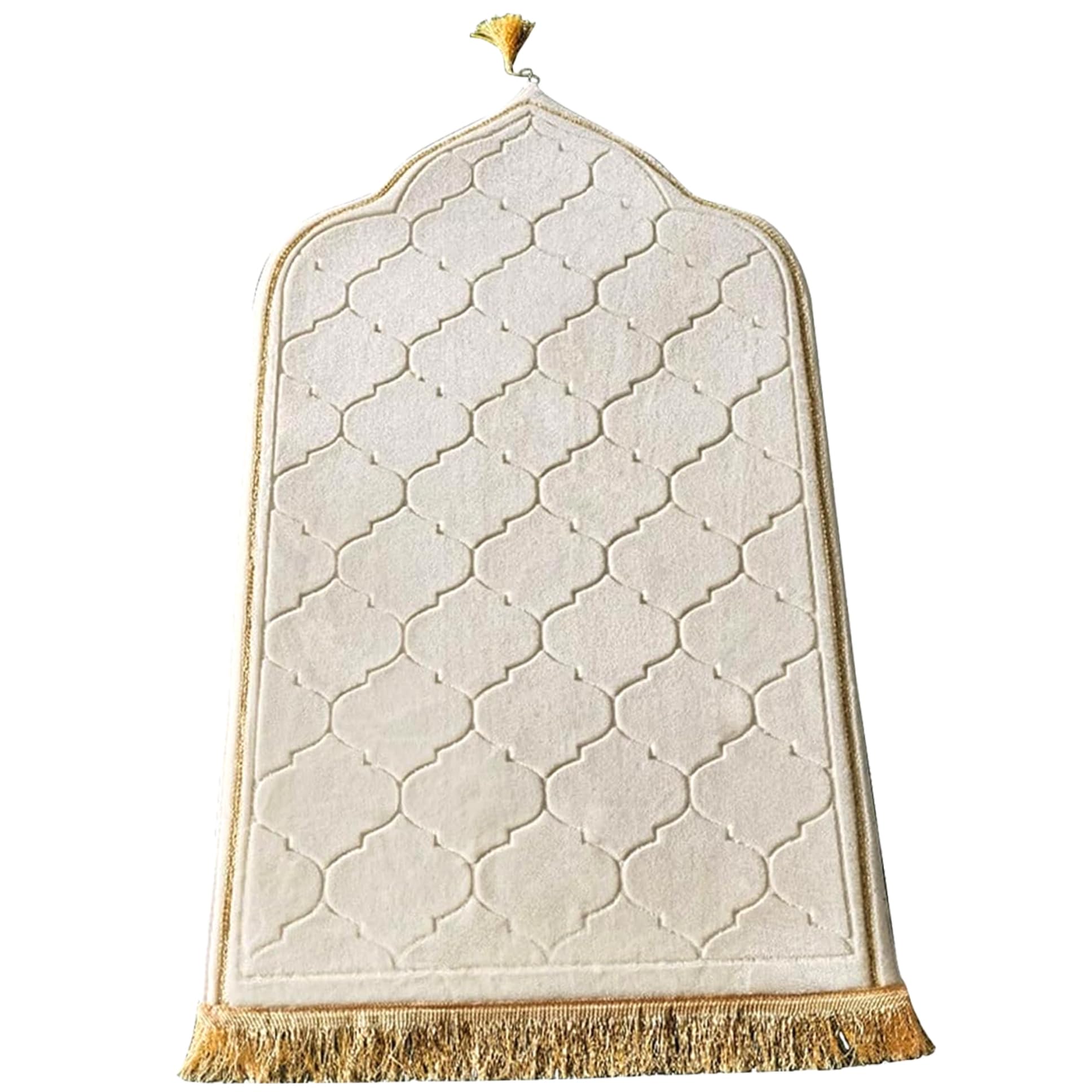 Tapis de prière en flanelle blanche et épaisse pour vos rituels de méditation et Salah à la maison