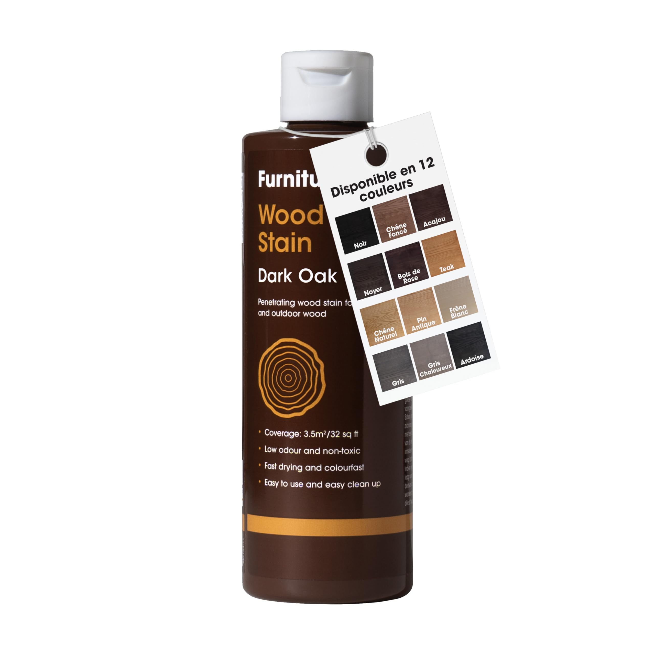 Teinte à Bois Furniture Clinic Chêne foncé Séchage Rapide Haute Concentration Base d'Eau 250ml