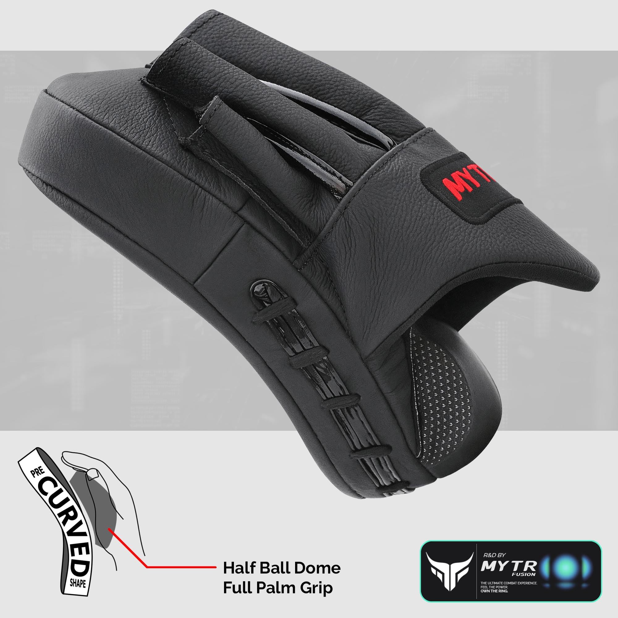 Mytra Fusion colpitori boxe Vera pelle curva Mini paracolpi boxe MMA Muay Thai Kickboxing Karate Training pad