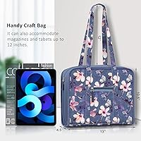 Vista 6 de FINPAC Bolsa de almacenamiento de suministros de costura y manualidades, bolsa organizadora de viaje de gran capacidad con bolsillos transparentes