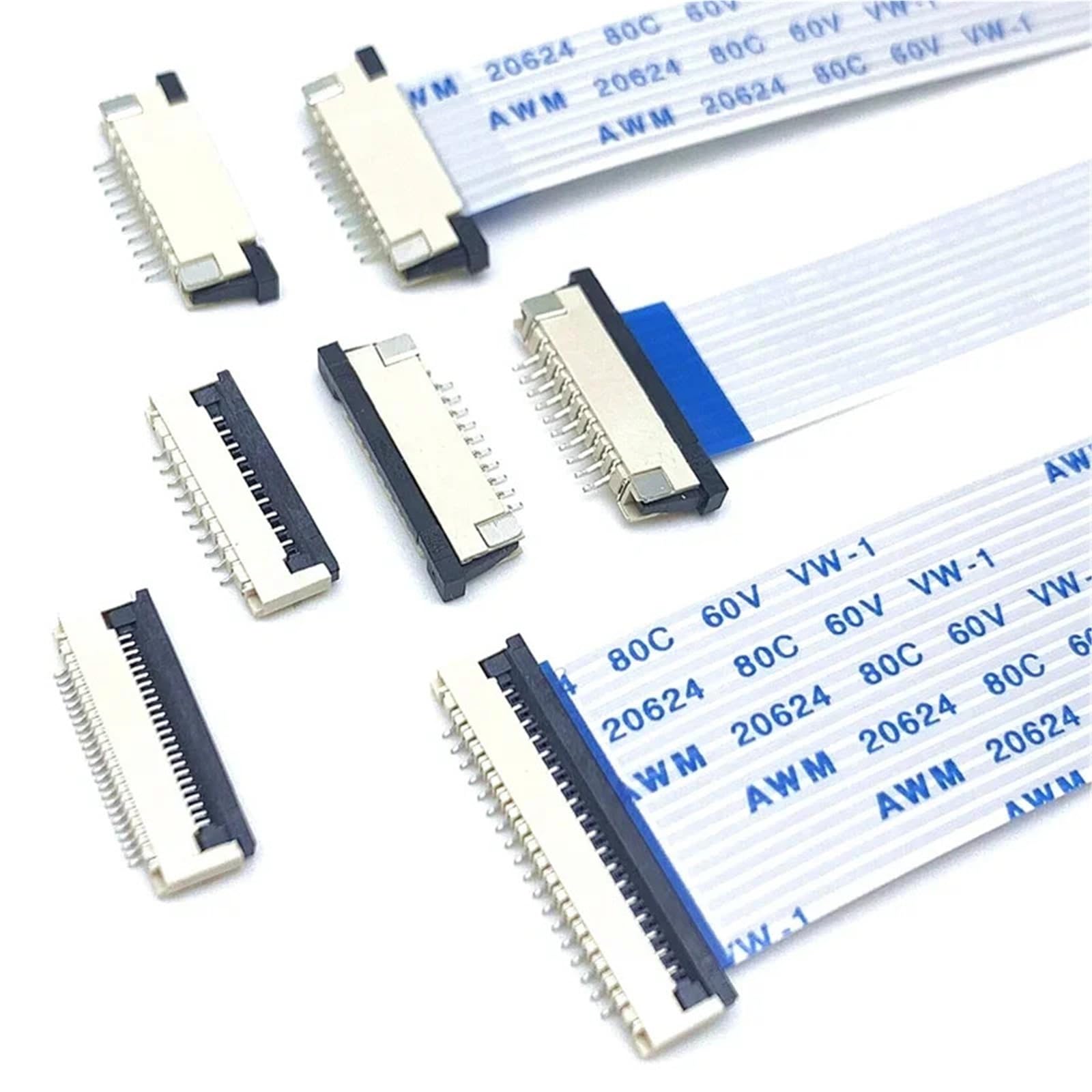 10 pz Nastro Cavo Piatto Flessibile Passo 0.5 MM 4 6 8 12 14 16 18 20 22 24 26 30 32 34 36 38 40 45 50 54 60 Spille