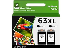 Remanufactured Ink Cartridge for HP 63XL 63 XL (Black 2-Pack)