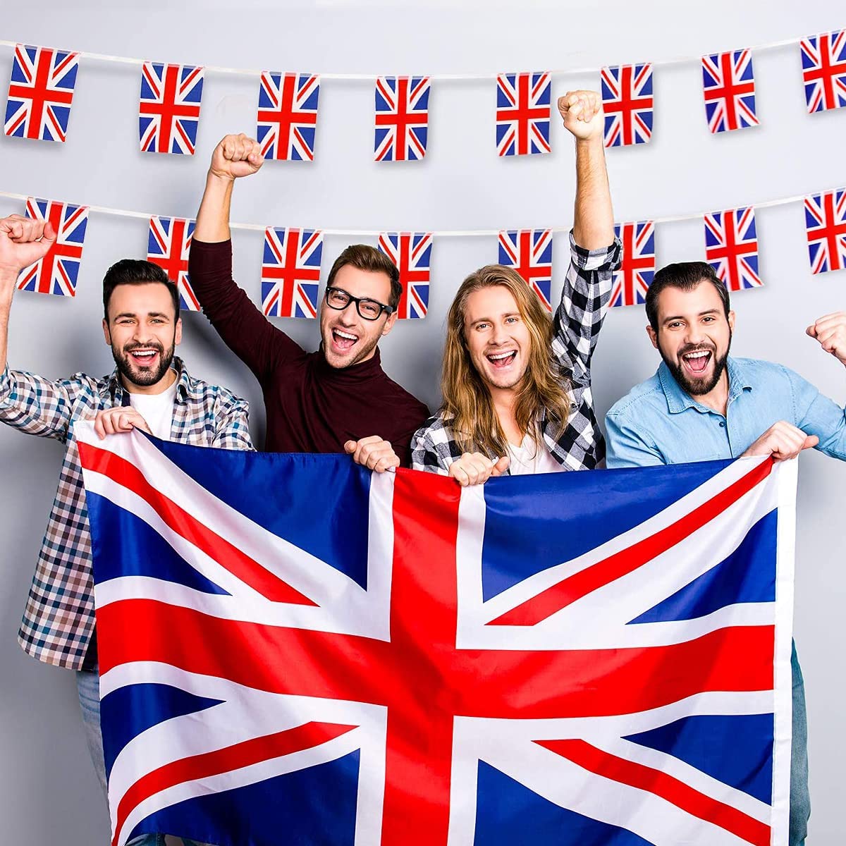 Red White Blue Garland 33ft/10m Union Jack Flag Bunting - Red White ...