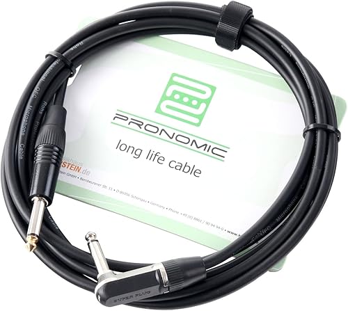 Pronomic Stage INST-A-3 Klinkenkabel  6 3 Winkelstecker  Gitarren- Instrumentenkabel  LA nge Schwarz