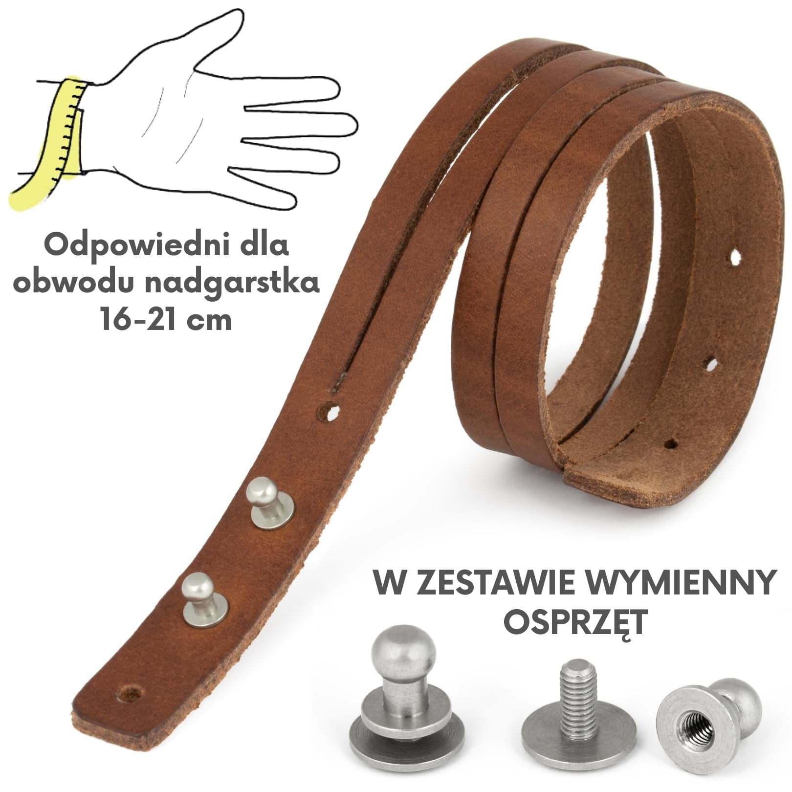 Simaru Owijana bransoletka skórzana dla mężczyzn, podwójny pasek z regulowanym zapięciem na nit | Skóra garbowana roślinnie | Made in Germany | Prezent dla niego (Brązowy metaliczny)