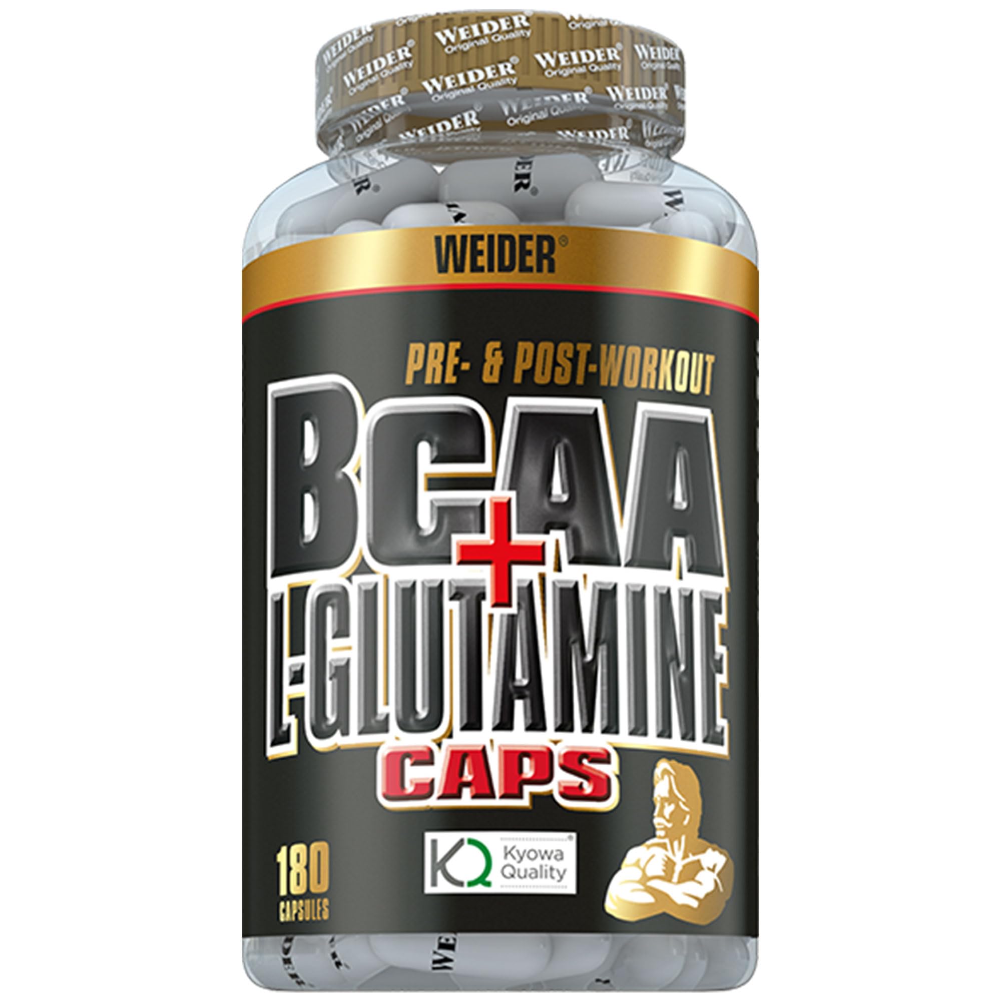 Weider BCAA + Glutamine, Recovery, Strength, Endurance, 180 Capsules