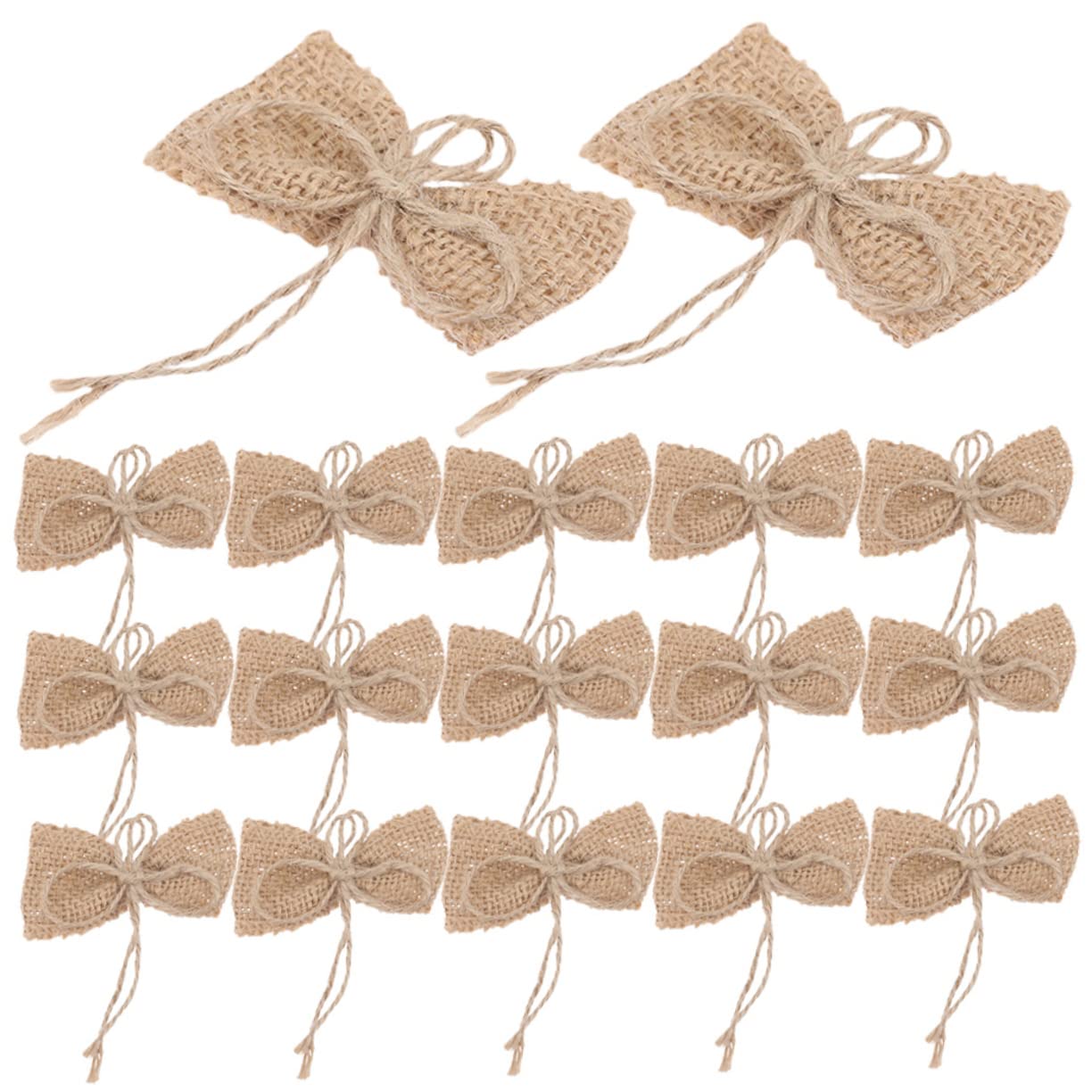 TOPBATHY 60 Piezas Arco de arpillera Adornos para arboles de Navidad Arco de fabricación de scarpebook moños navideños Christmas Ornaments Guirnalda decoración pequeños Lazos de arpillera