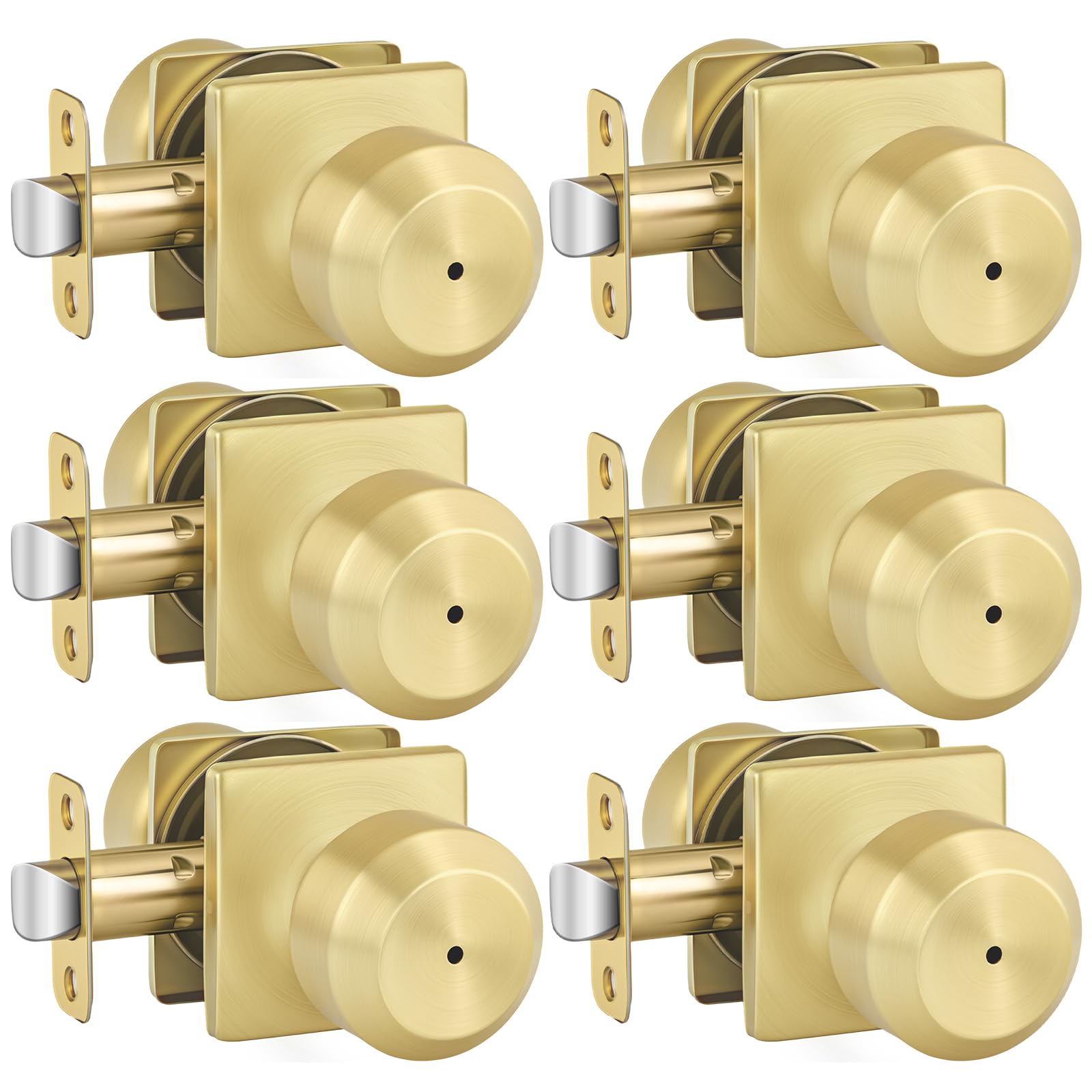 Haidms Matte Black Passage Door Knobs - 6 Pack -15
