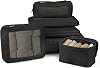 Aerotrunk Compression Packing Cubes for Travel - Luggage Organizer Bags - Double Zipper Packing Cubes for Suitcases (4-Pack, Black)