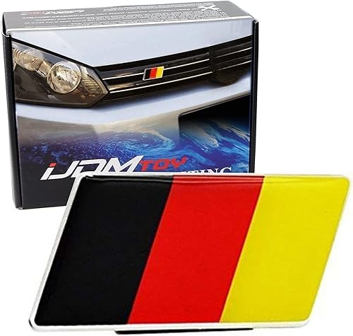 iJDMTOY (1) insignia emblema de la bandera alemana adaptable a la parrilla delantera de autos alemanes, por ej.: Audi, BMW, Mercedes, Porsche, disponible en Yaxa Colombia