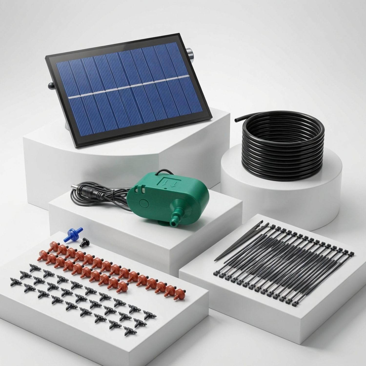 Automatyczne nawadnianie kropelkowe Solar Drop P50 – solarny system nawadniania dla maks. 50 roślin – samowystarczalny zestaw micro drip z pompą i akumulatorem XL do ogrodu i dużych grządek