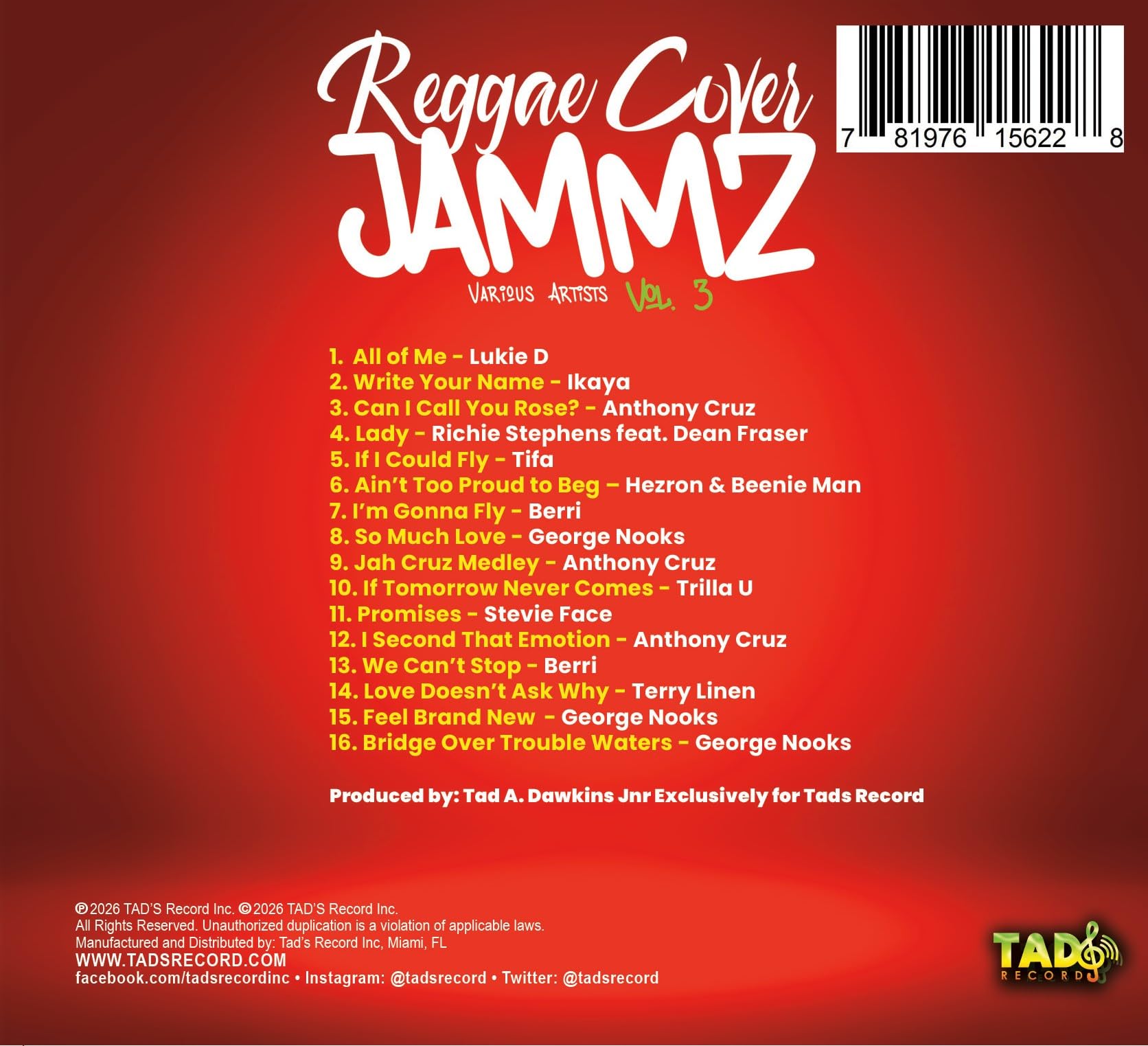 Reggae Cover Jammz Vol. 3