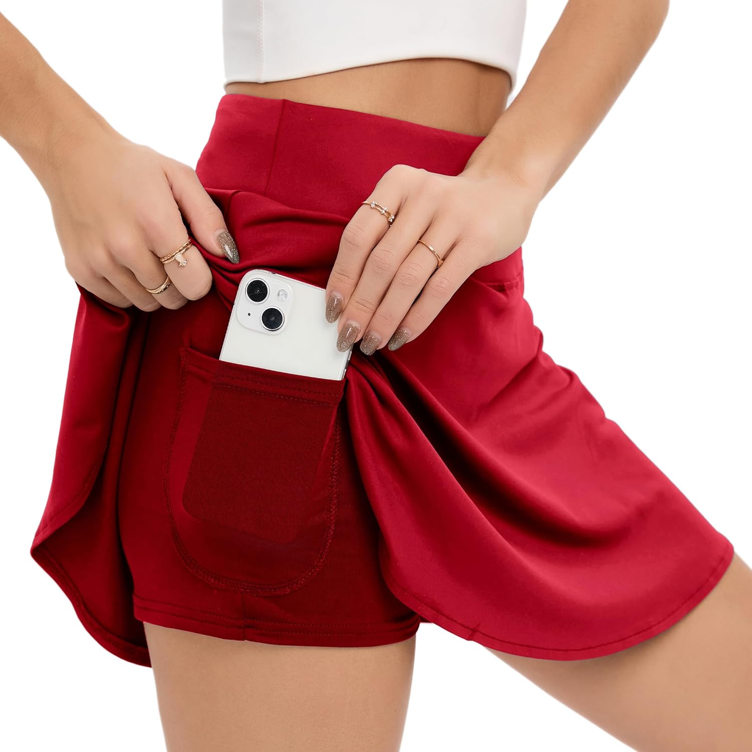 Oyamiki Athletic Skorts for Woman Trendy High Waisted Skirts Pleated Golf Tennis Skirt Flowy Skort with Pockets Chic Clothing