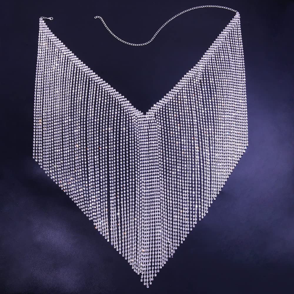 Diamant-Brustkette, BH, Glitzernde Strass-Körperkette, Kristall-Bikini-Brustschmuck, Dessous, Frau, Nachtclub-Kleidung