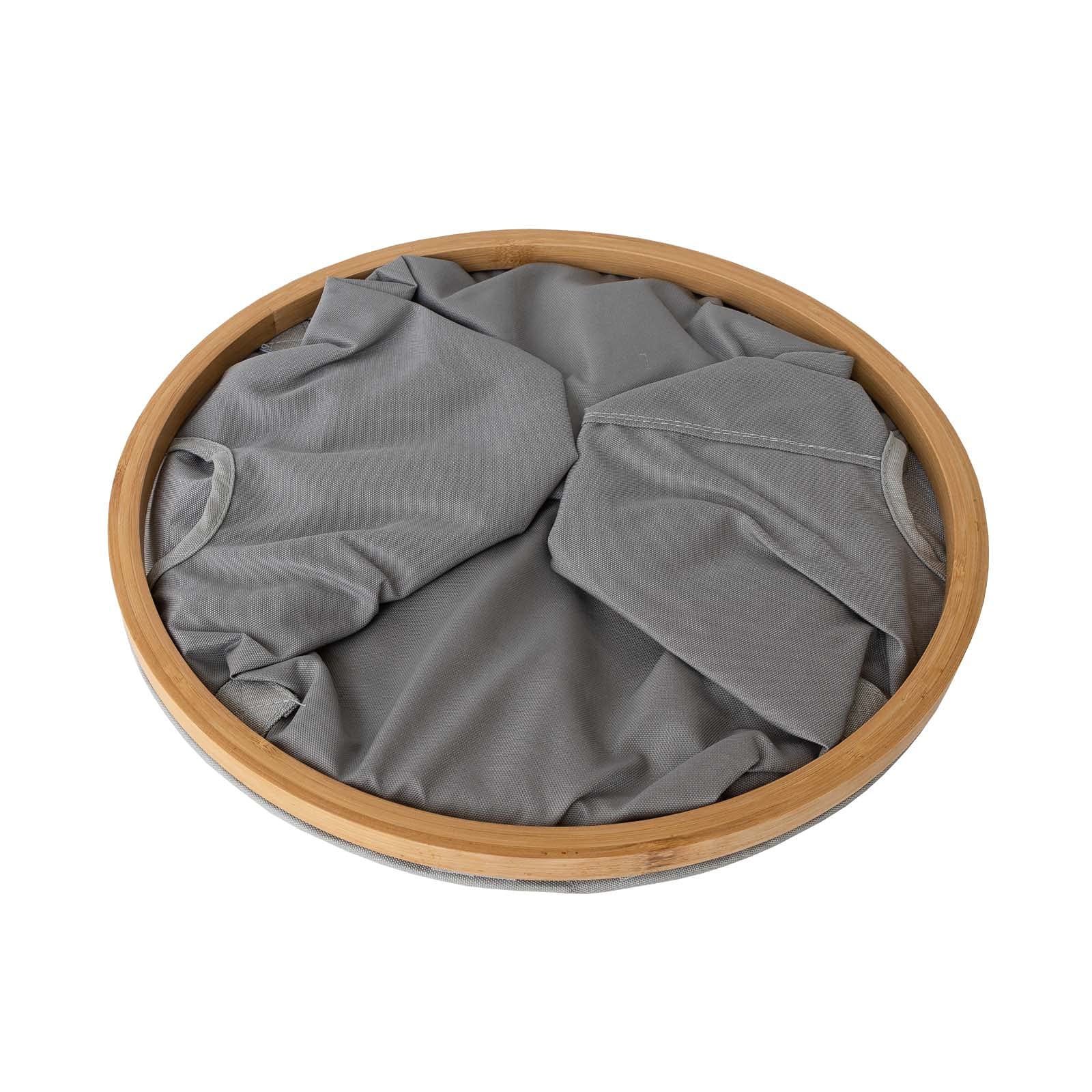 Cesto Biancheria PortaBiancheria Rotondo Pieghevole In Vero Bamboo 75 Litri - GRIGIO | Leroy Merlin