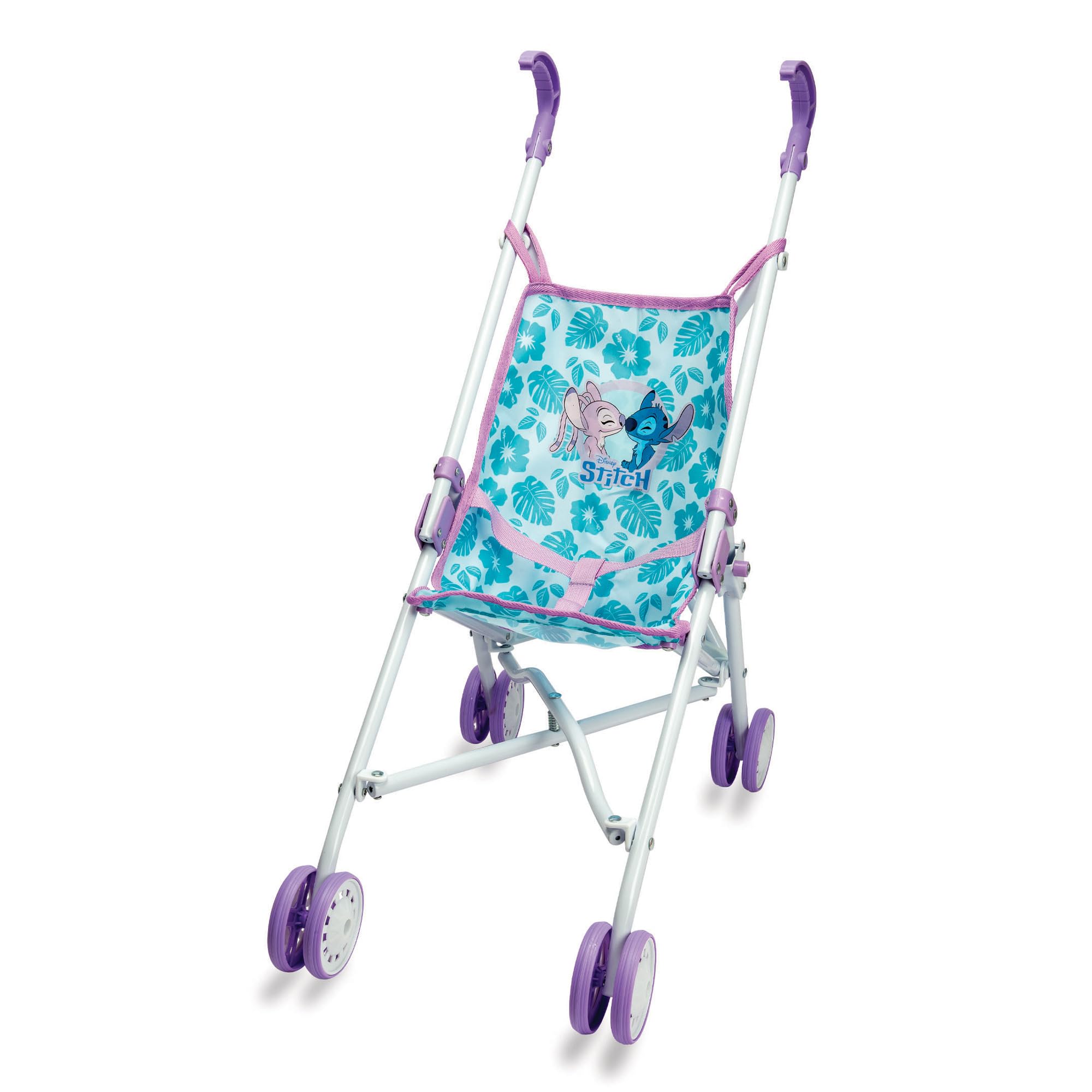 Smoby Folding Stitch Umbrella Stroller for Baby Dolls up to 42 cm Lightweight and Practical with Sturdy Metal Frame and Washable Fabric (7600250115)