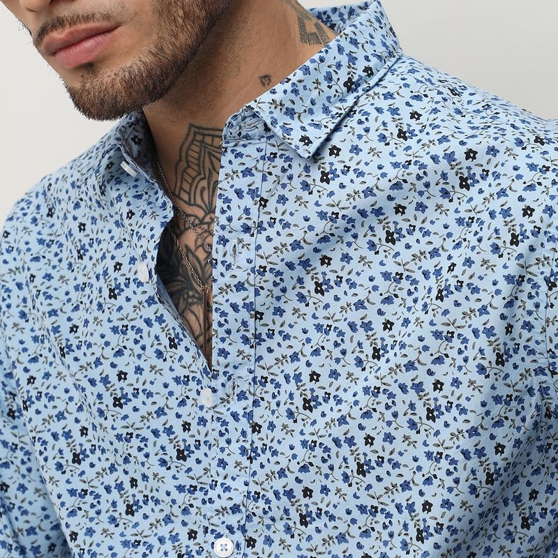 Image of CAHOOT Men's Shirt for Casual Wear |Regular Fit | Cotton Spread Collar Shirt Crafted with Regular Sleeve, Comfort Fit & High-Performance for Everyday Wear