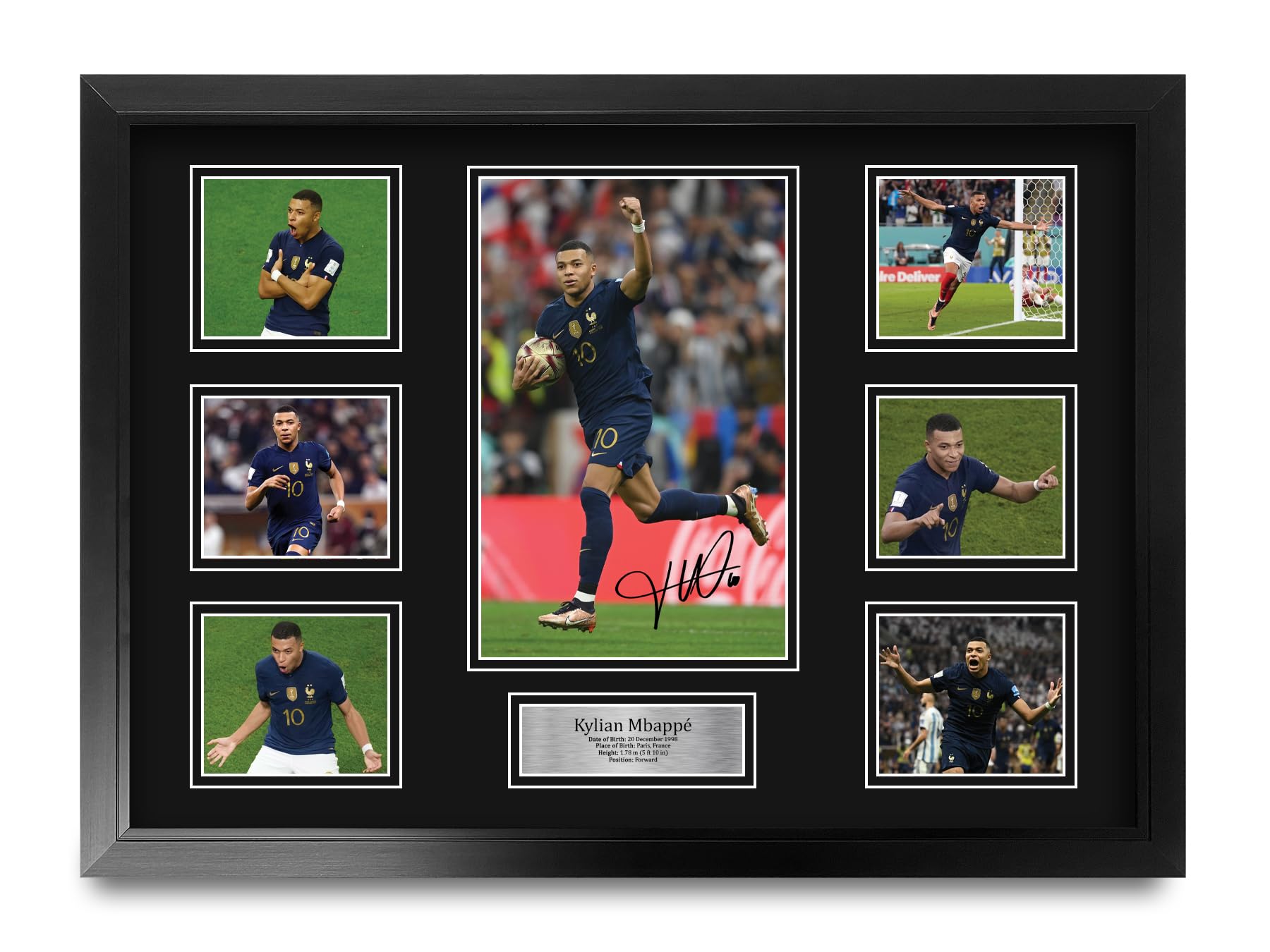 HWC Trading Kylian Mbappe France Memorabilia Stampati Autografo Firmato Esposizione Della Fotografia Per Gli Appassionati Di Calcio E Sostenitori - A2 Incorniciato (ID-006511)