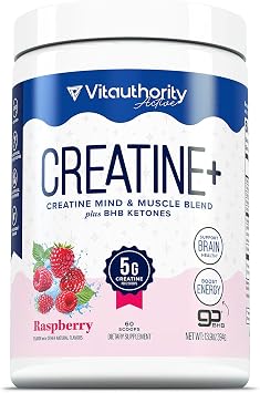Creatine Monohydrate Powder for Women Micronized Creatine Monohydrate with goBHB & CognatiQ for Building Strength, Energy, Mental Clarity 5g Creatine per Serving Raspberry Flavored 30 Servings