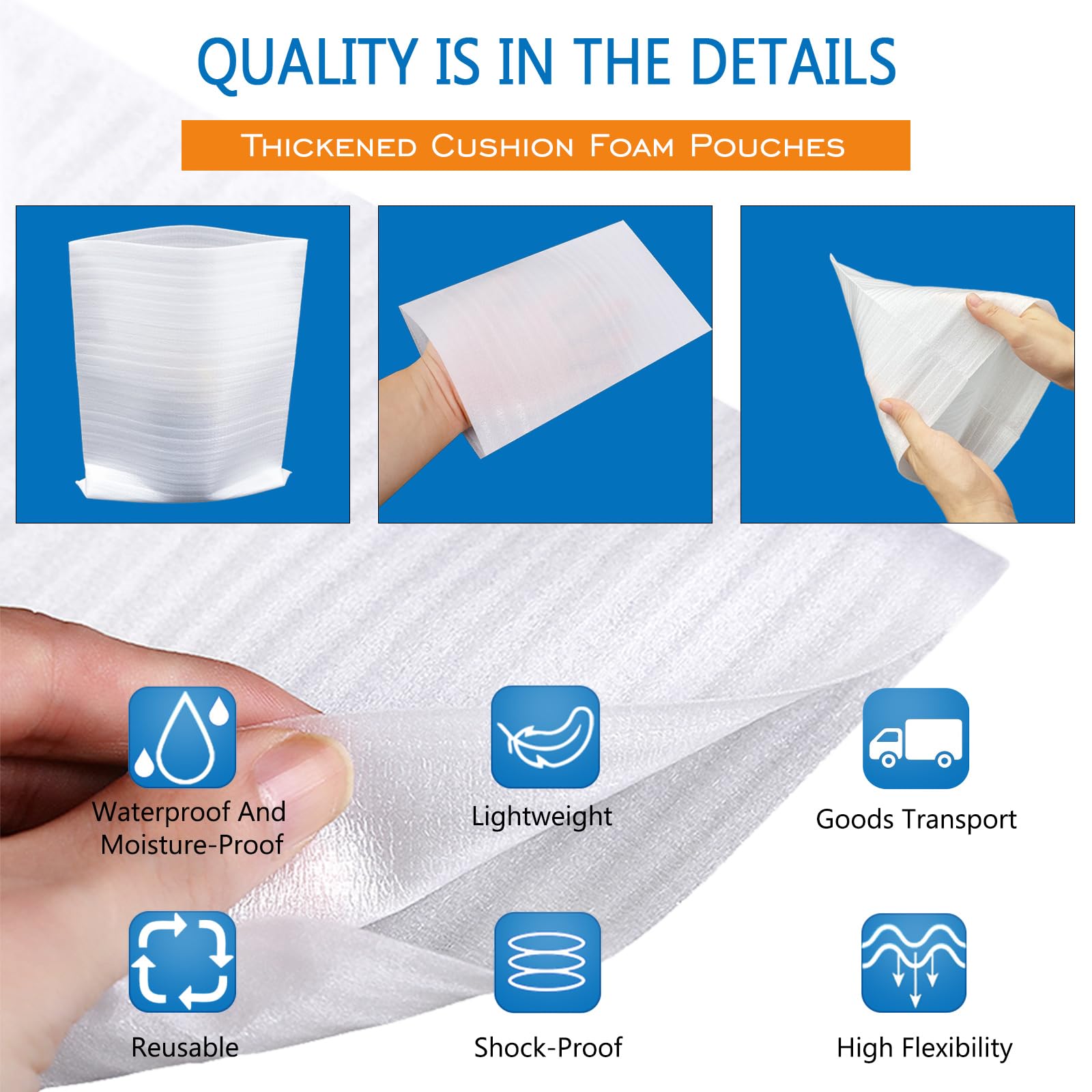 Storage For China Dishes Packing Sleeves For Dishes 50 Pack Cushion Foam Pouches,Foam Wrap Pouch Sheets For... Moving Boxes For Wine Glasses Foam Moving Pouches - View #9