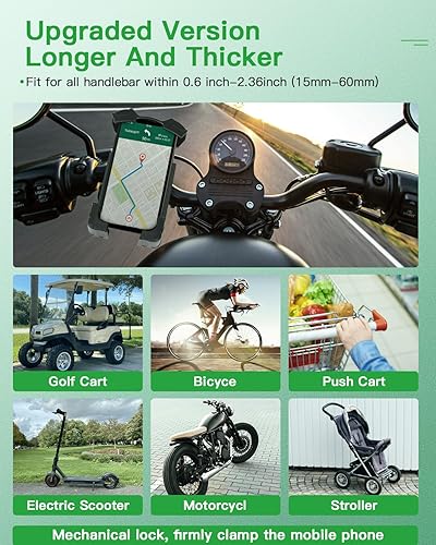 Miniatura 7 de Soporte universal para teléfono para carrito de golf, soporte de teléfono para bicicleta, cochecito, carrito de empuje, barco, automóvil,