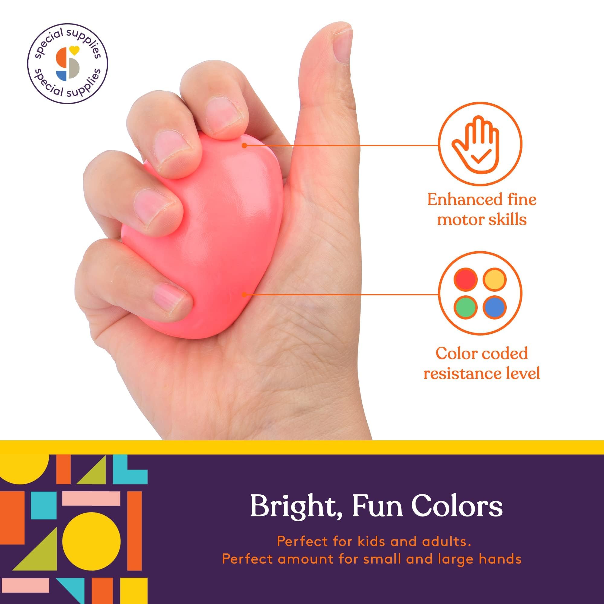 Special Supplies Therapy Putty for Teens and Adults - Resistive Hand Exercise Stress Relief Therapy Putty Kit, Set of 4 Strengths, Three Ounces of Each Putty (Primary Colors) — Amazon image 4