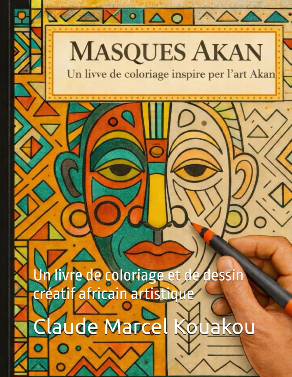 Livre de coloriage de masques Akan: Un livre de coloriage et de dessin créatif africain artistique