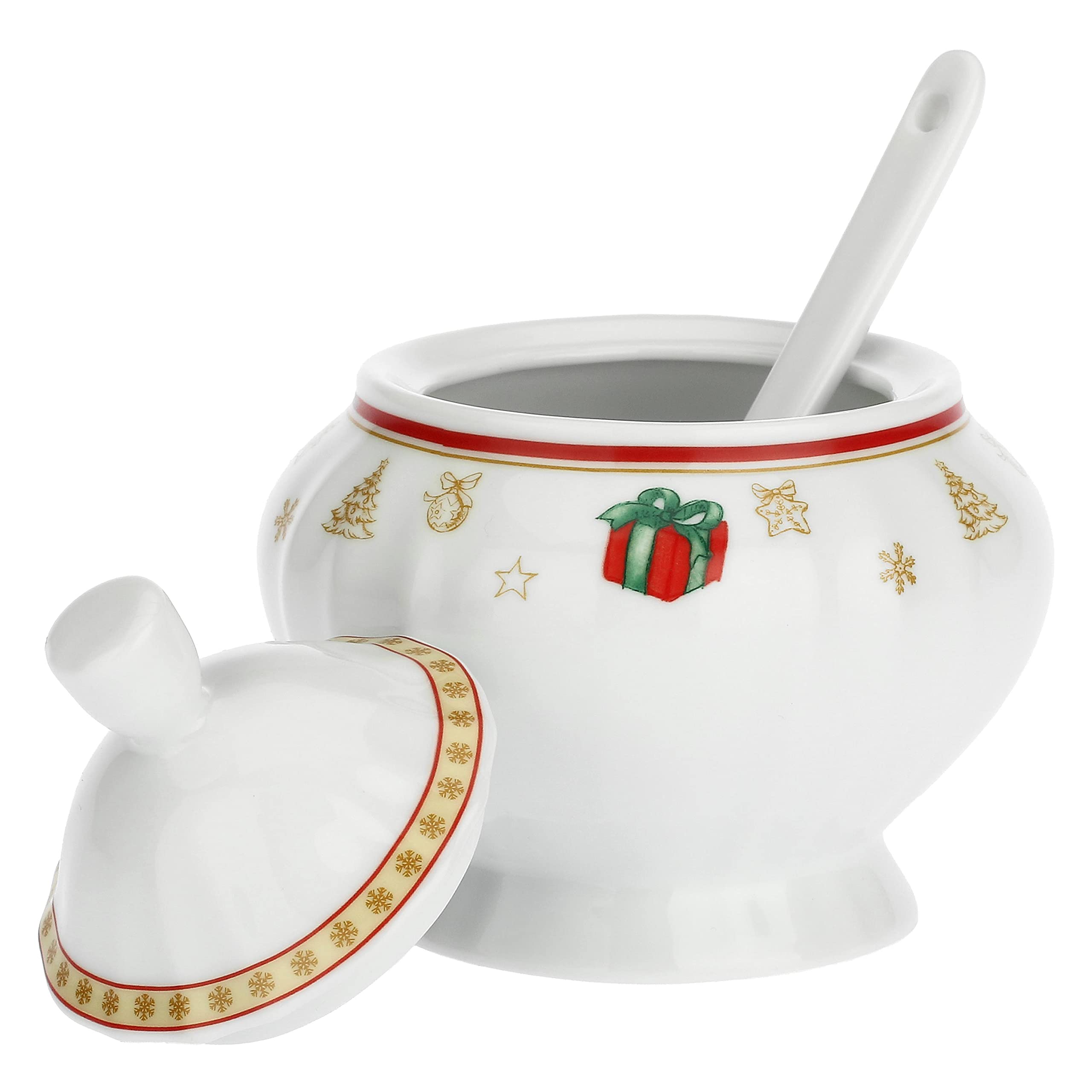 Azucarero De Porcelana Blanca Ducale 220 Ml | Apta Lavavajillas, Diseño Elegante | Ideal Para Regalo O Uso Diario